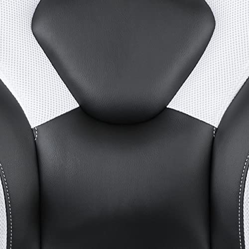 Flash Furniture X10 High-Back LeatherSoft Racing Style Gaming Chair with Flip-Up Arms, Ergonomic Padded Swivel Computer Chair, Blue/Black
