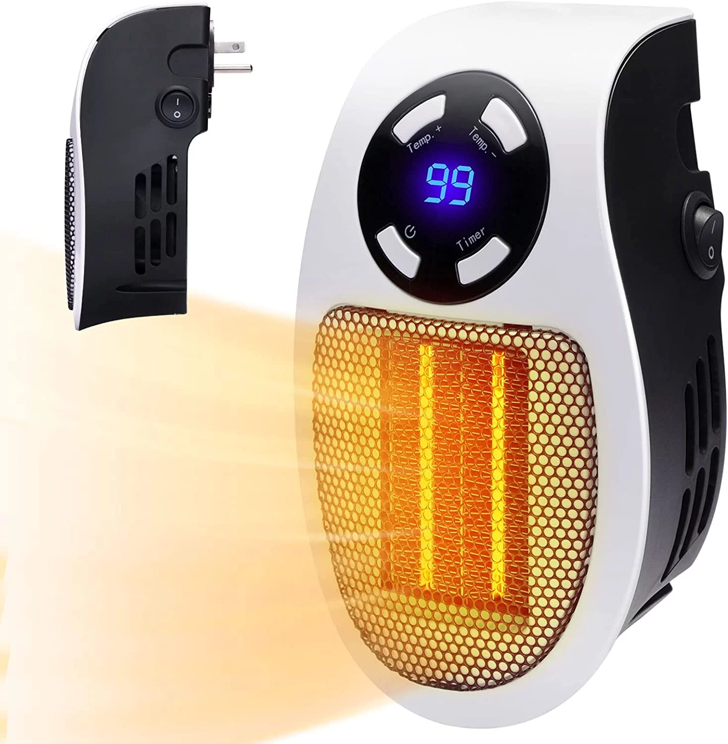 Wall Space Heater 350W Portable Electric Heater with Programmable Adjustable Thermostat, Overheat Protection, for Office Dorm Room