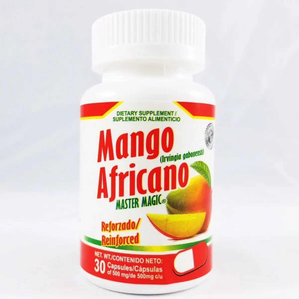 Mango Africano Natural Weight Loss Dietary Supplement 30 Capsules 500mg (2 PACK) Suplemento dietético de pérdida de peso natural Mango Africano 30 cápsulas 500 mg (paquete de 2)