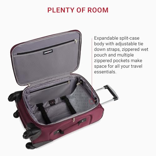 SwissGear Sion Softside Expandable Luggage, Black, Checked-Large 29-Inch