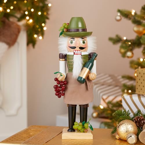 Kurt S. Adler Kurt Adler 15-Inch Wooden Wine Grower Nutcracker, Brown