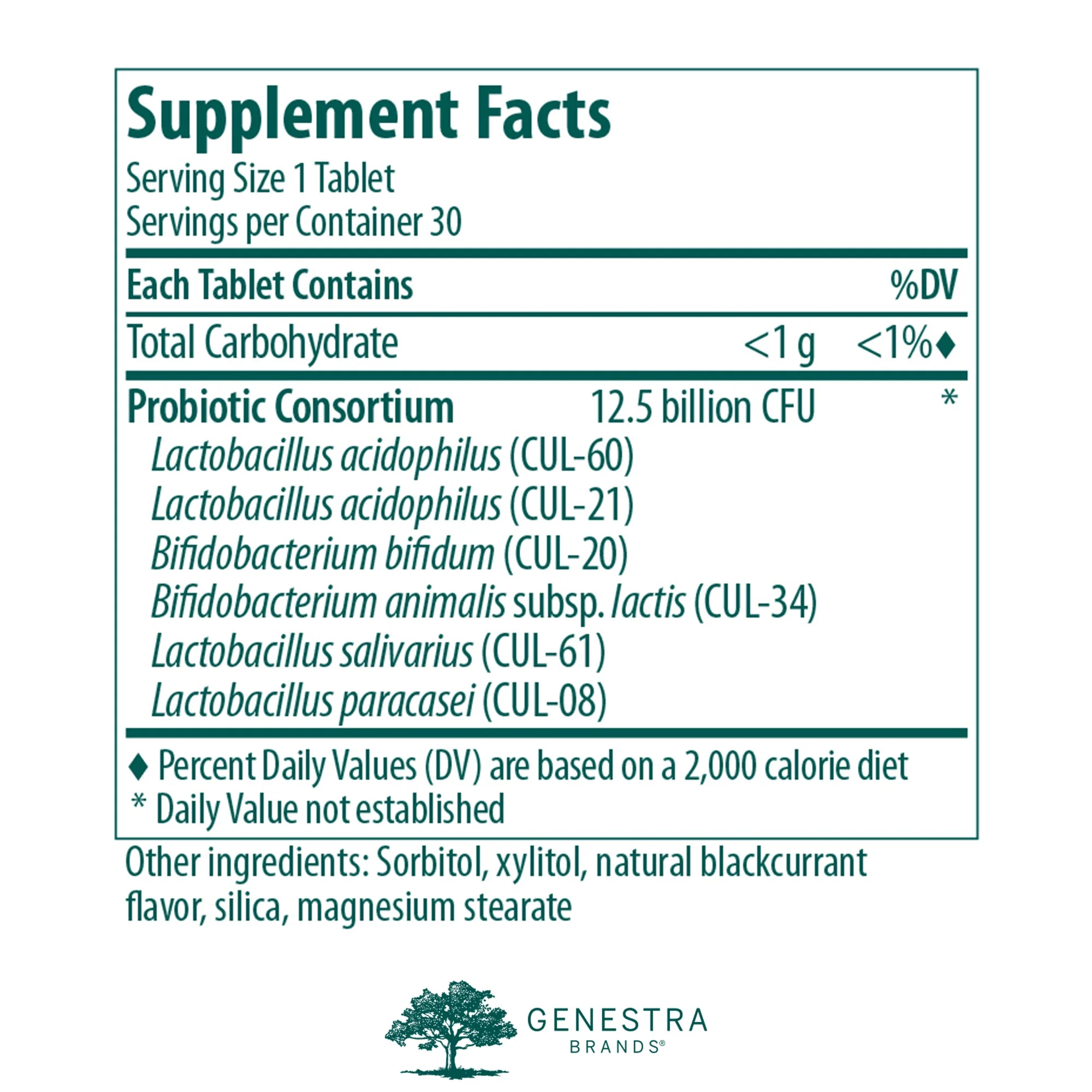 Genestra Brands HMF Child | Probiotic Formula to Support Healthy Gut Flora | 30 Chewable Tablets | Blackcurrant Flavor
