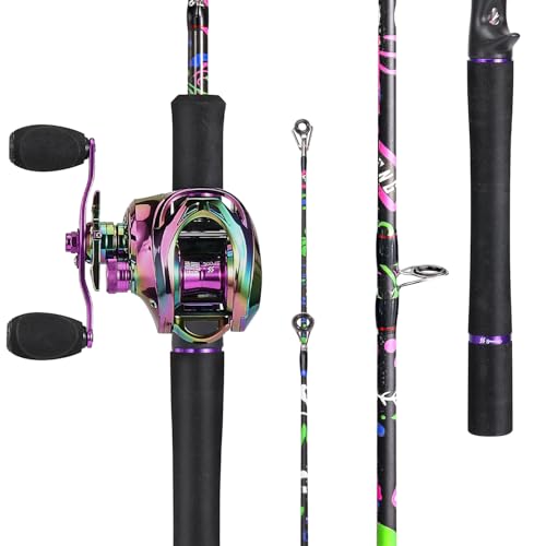 Sougayilang Fishing Rod and Reel Combo, Baitcasting/Spinning Combo, IM7 Graphite Blank Rods with EVA Handle