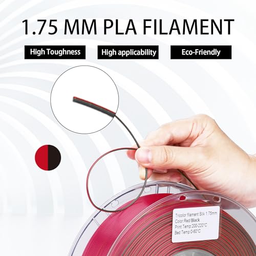Rainbow 3D PLA Printer Filament 1.75 mm, Matte 3 D PLA Printing Print Filament +/-0.03mm, 1kg/2.2lbs