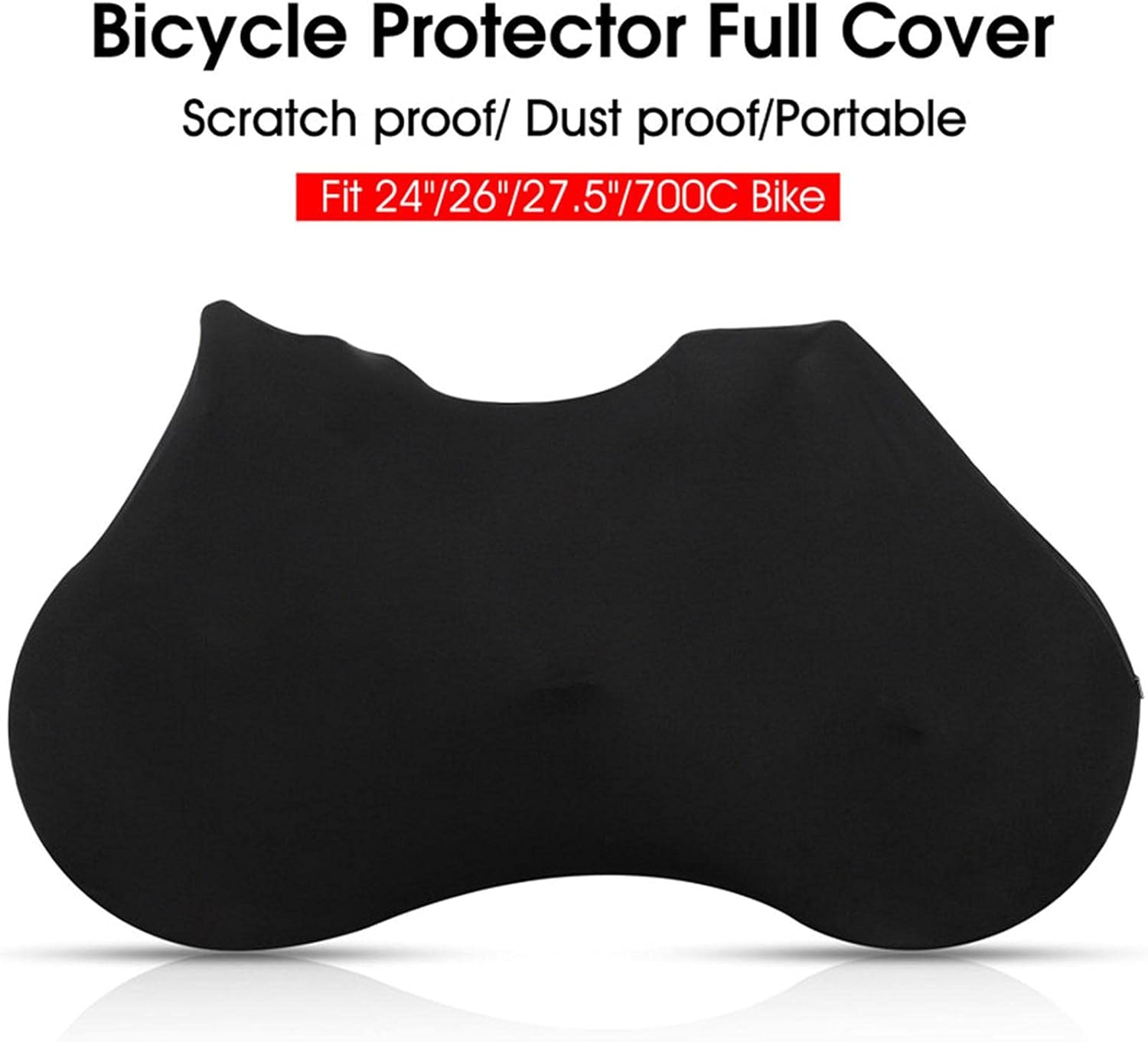 Full Bike Cover, Dust-Proof Indoor Outdoor Bicycle Storage Bag with Zippers, Washable Stretchy Fabric Bicycle Protection Travel Cover for Mountain MTB Road Bike Riding Equipment