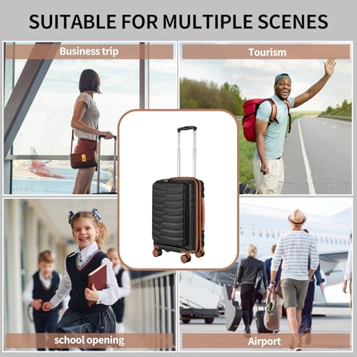 Lightweight Luggage with Spinner Wheels & YKK Zipper, 3-Piece Travel Suitcase ABS+PC Hardshell Luggage Set with TSA Lock, Light Avocado Green (20+24+28 inch)