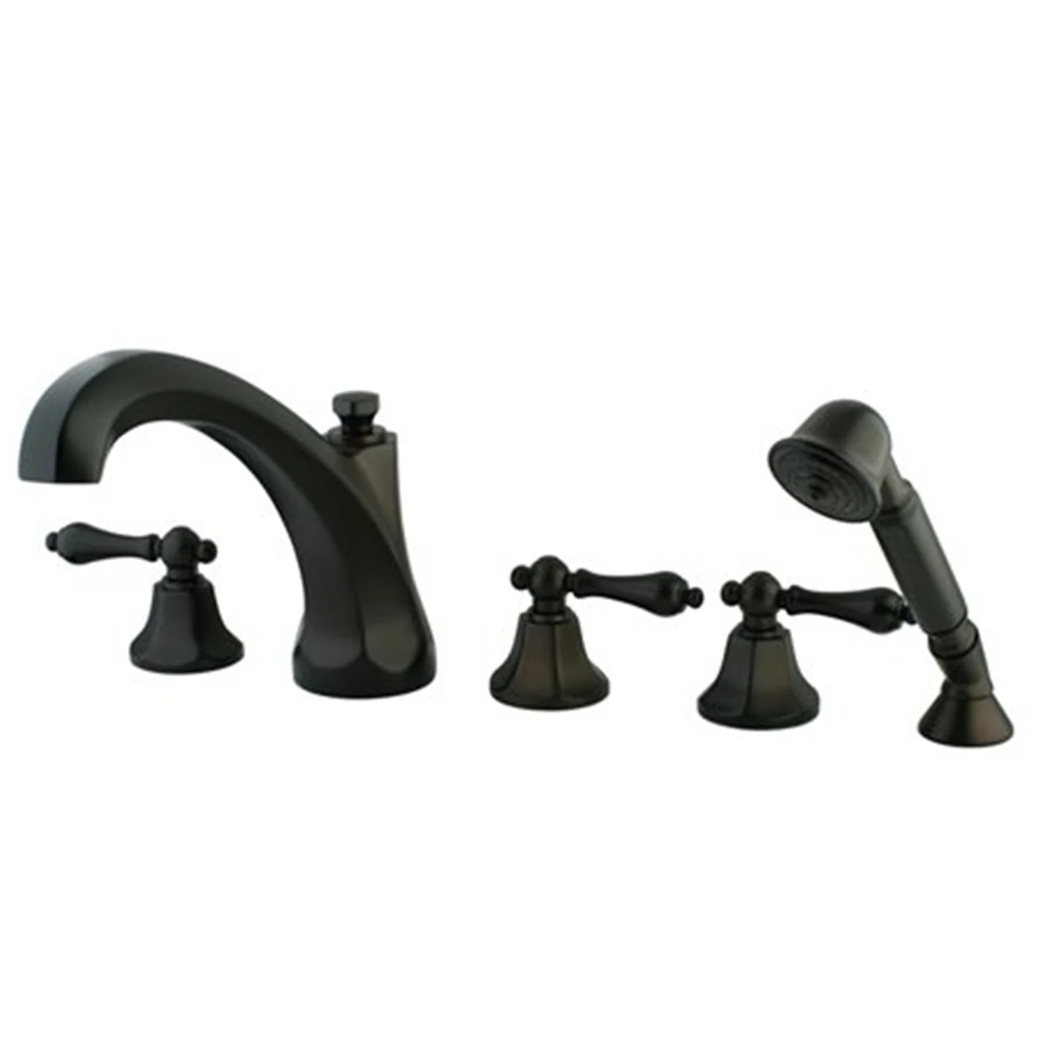 Kingston Brass Metropolitan Three Handle Tub Faucet with Hand Shower