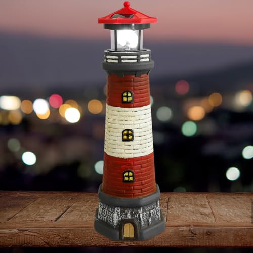 Housoutil Outdoor Solar Lighthouse Lamp Decor - 15