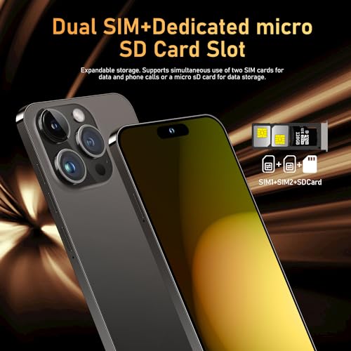 15 ProMax Smartphone, 6+256GB Unlocked Phone, Android 13.0, 48+108MP Zoom Camera, Mobile Phone with Build-in Pen,Long Battery Life 6800mAh, Dual SIM, 6.7“ HD Screen,5G/4G Phone (White)