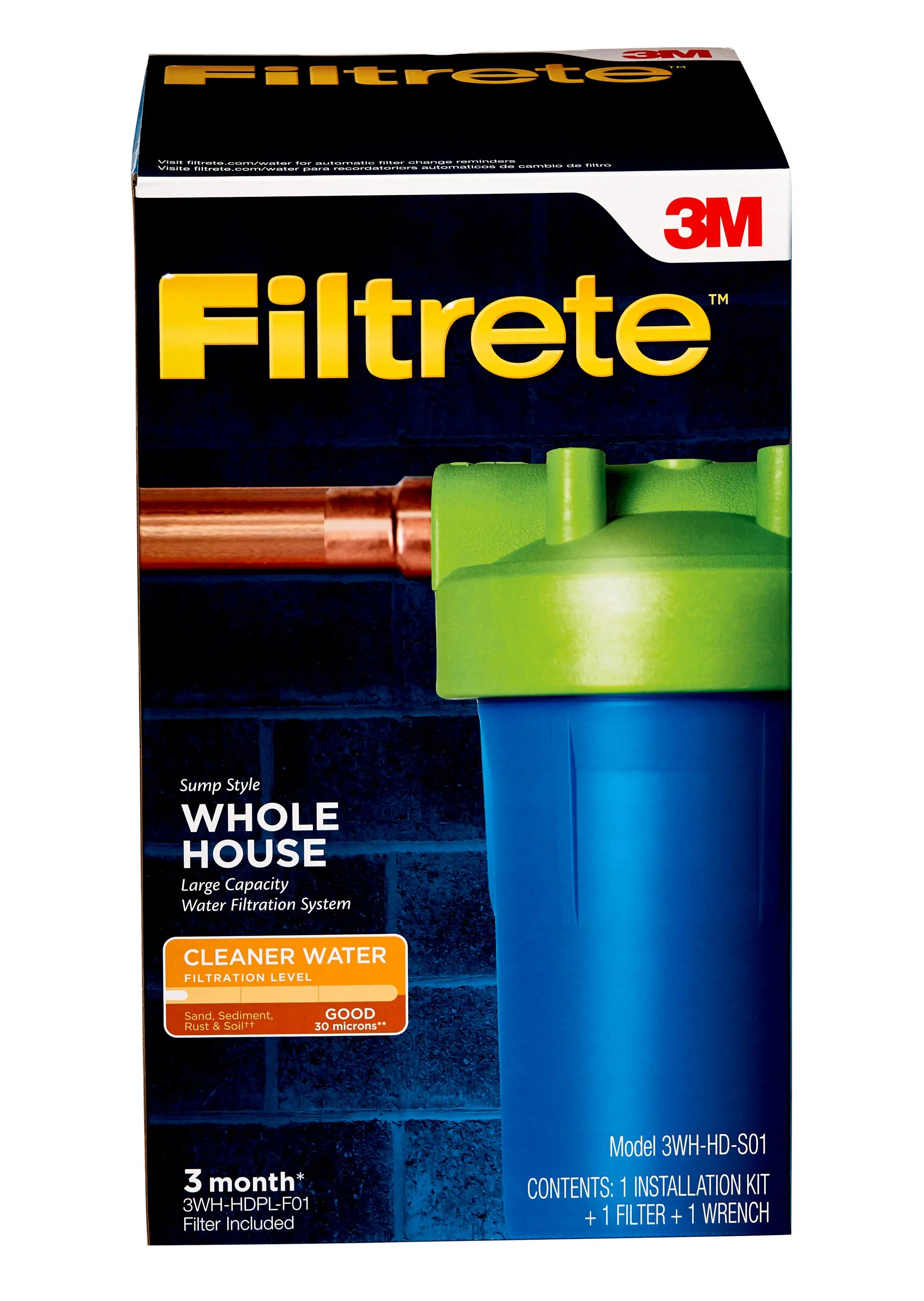 Filtrete Large Capacity Whole House Filtration System, 3WH-HD-S01