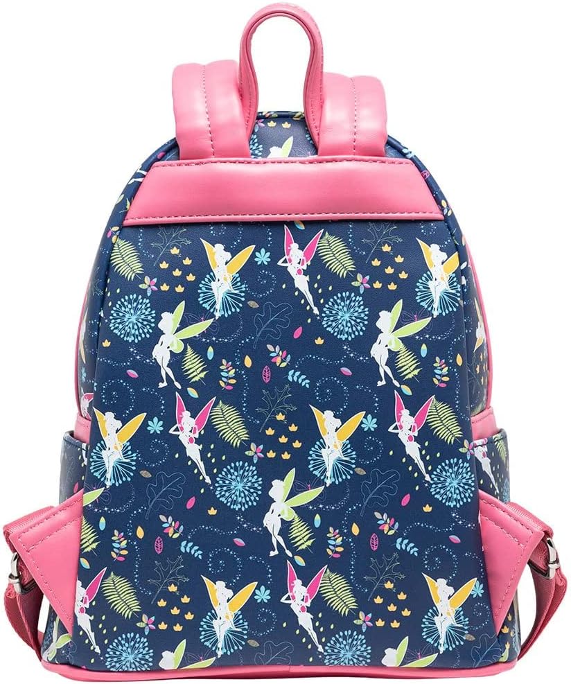 Loungefly Women's Disney Pink Tinkerbell Glow in the Dark Allover Print Backpack
