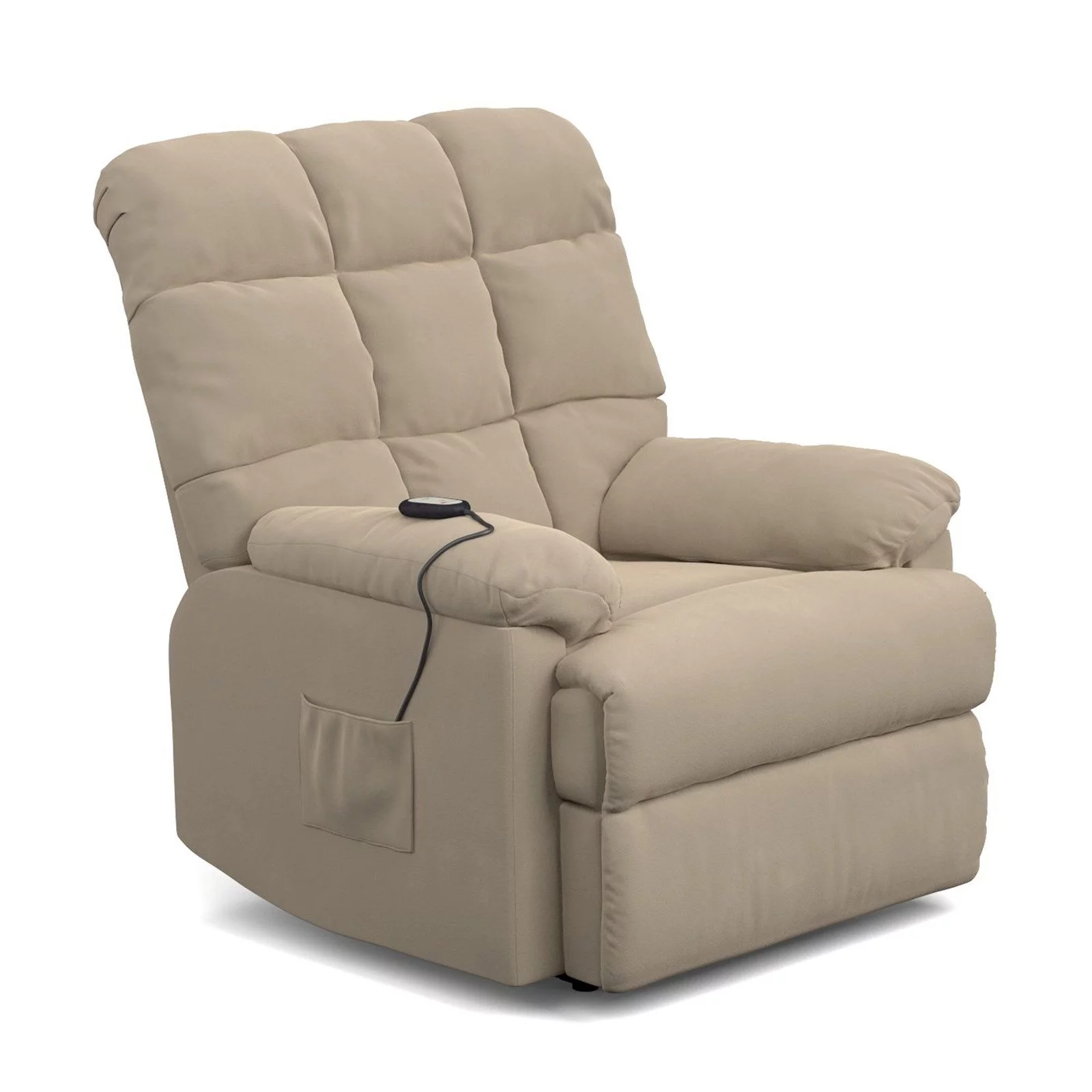Homesvale Microfiber Khaki Wall Hugger Recliner with Power Lift