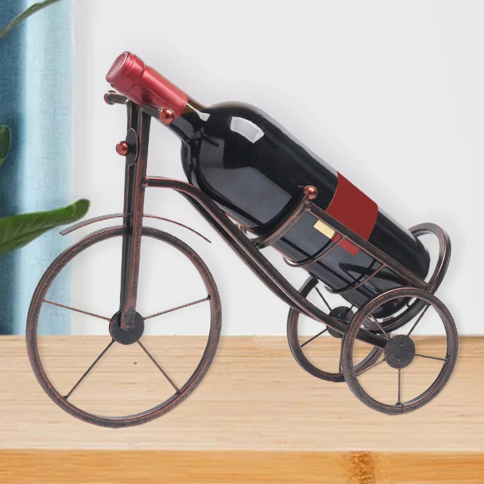 Retro Bike Shape Rack, Creative Countertop Display Holder, Champagne Holder Stand, Single Bottle Shelf Bike Shaped