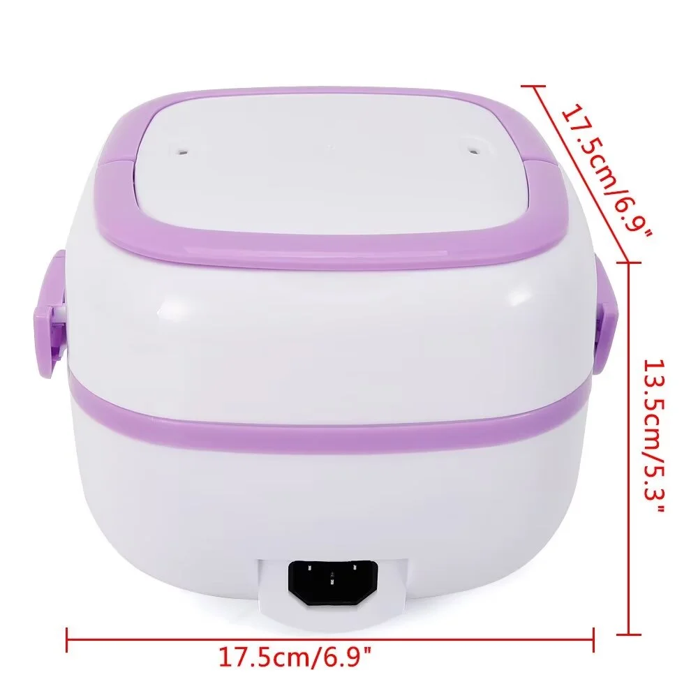 MIDUO Electric Lunch Box Food Heater, Mini Portable Heated Lunch Box, Multifunctional Food Steamer for Car Home Work Food Heating, Leak Proof, 1L Removable Stainless Steel Container (Purple)