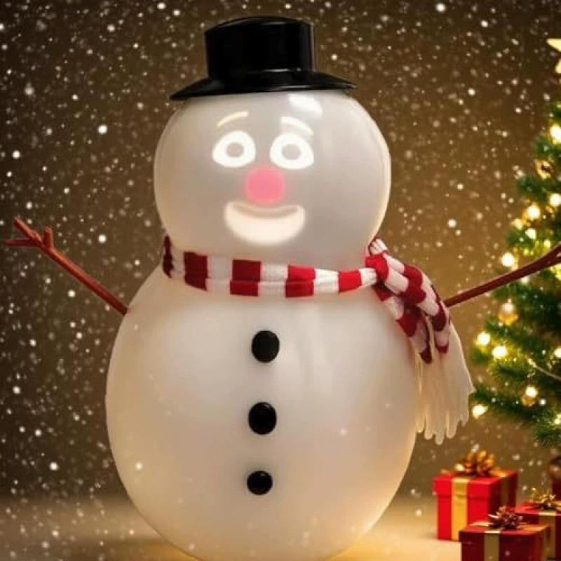 Christmas snowman eyes move luminous snowman toy Christmas gift decoration luminous sound gift gift 30×17×15cm