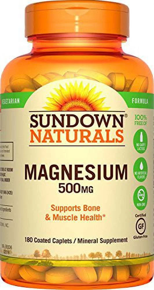 6 Pack - Sundown Naturals Magnesium 500 mg, 180 Caplets Each