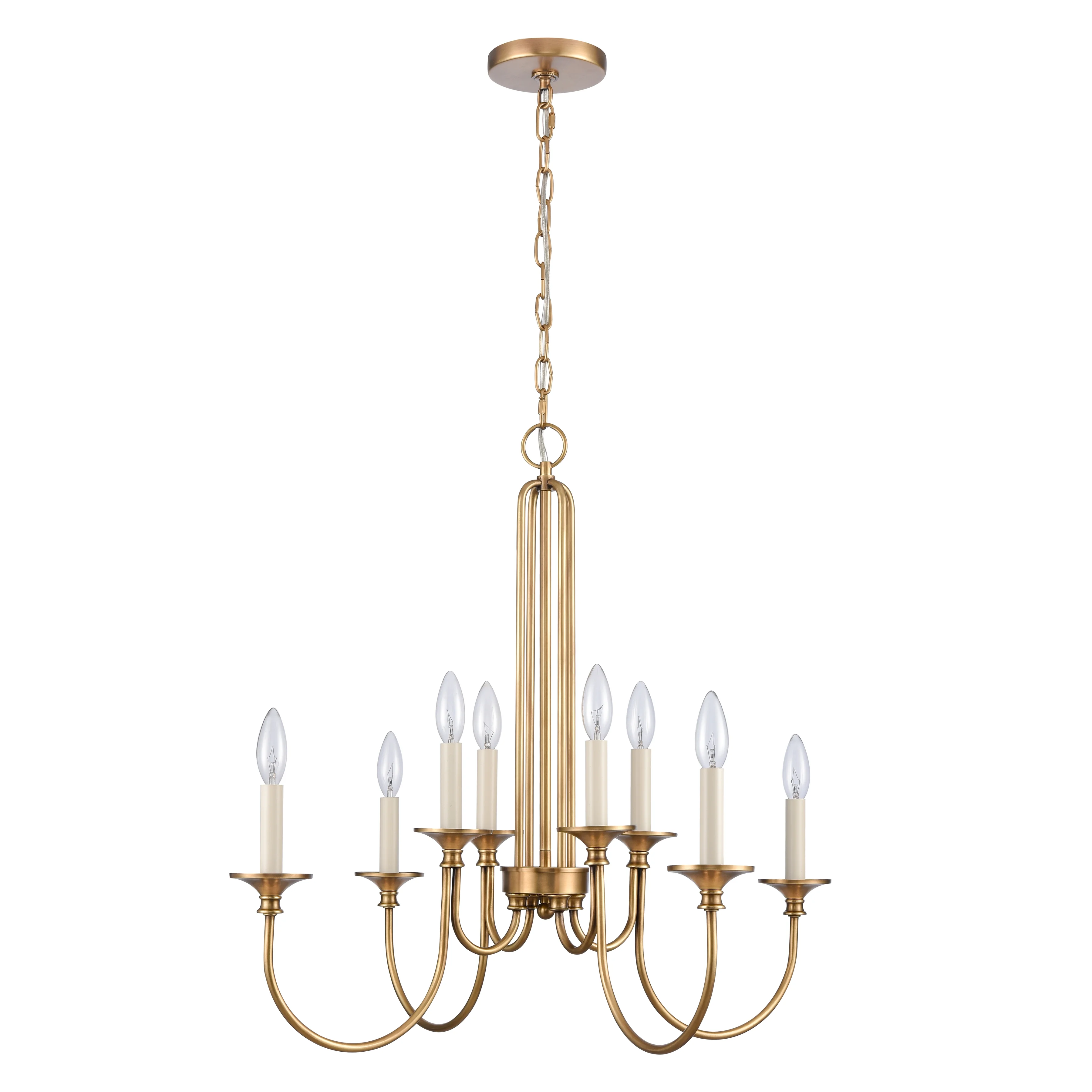 Elk Home 28-Inch Wide Cecil Chandelier, Traditional, Natural Brass