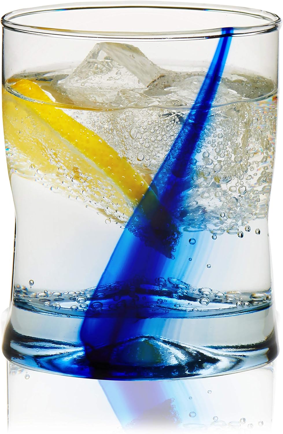 Libbey Blue Ribbon Impressions Rocks Glasses, 12.5-ounce, Set of 4