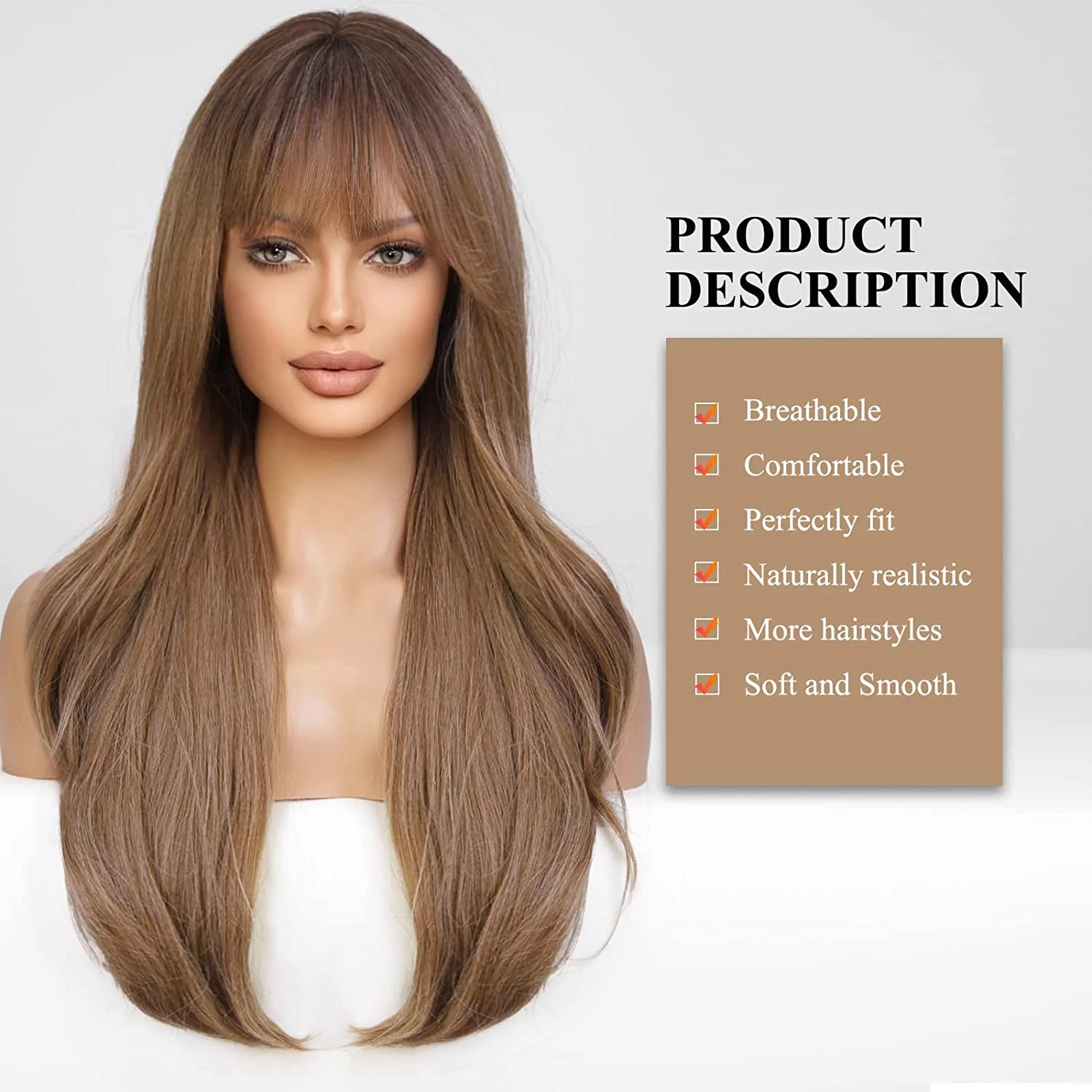 Long Wavy Wigs for Women,Synthetic Hair Wig for Daily A11