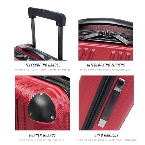 Kenneth Cole REACTION Out of Bounds Lightweight Hardshell 4-Wheel Spinner Luggage, Cobalt Blue, 20-Inch Carry On