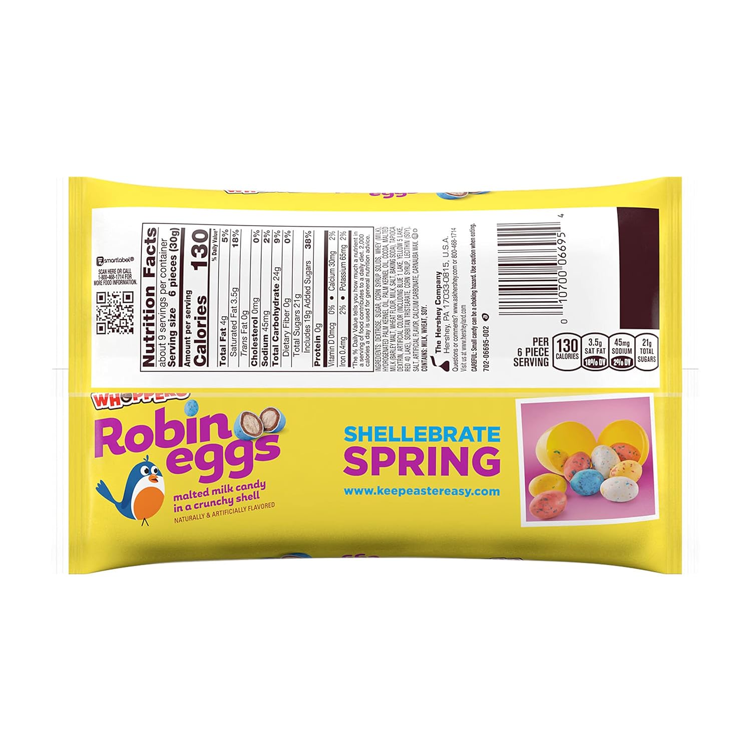 WHOPPERS Robin Eggs Malted Milk Balls, Easter Candy Bag, 9 oz