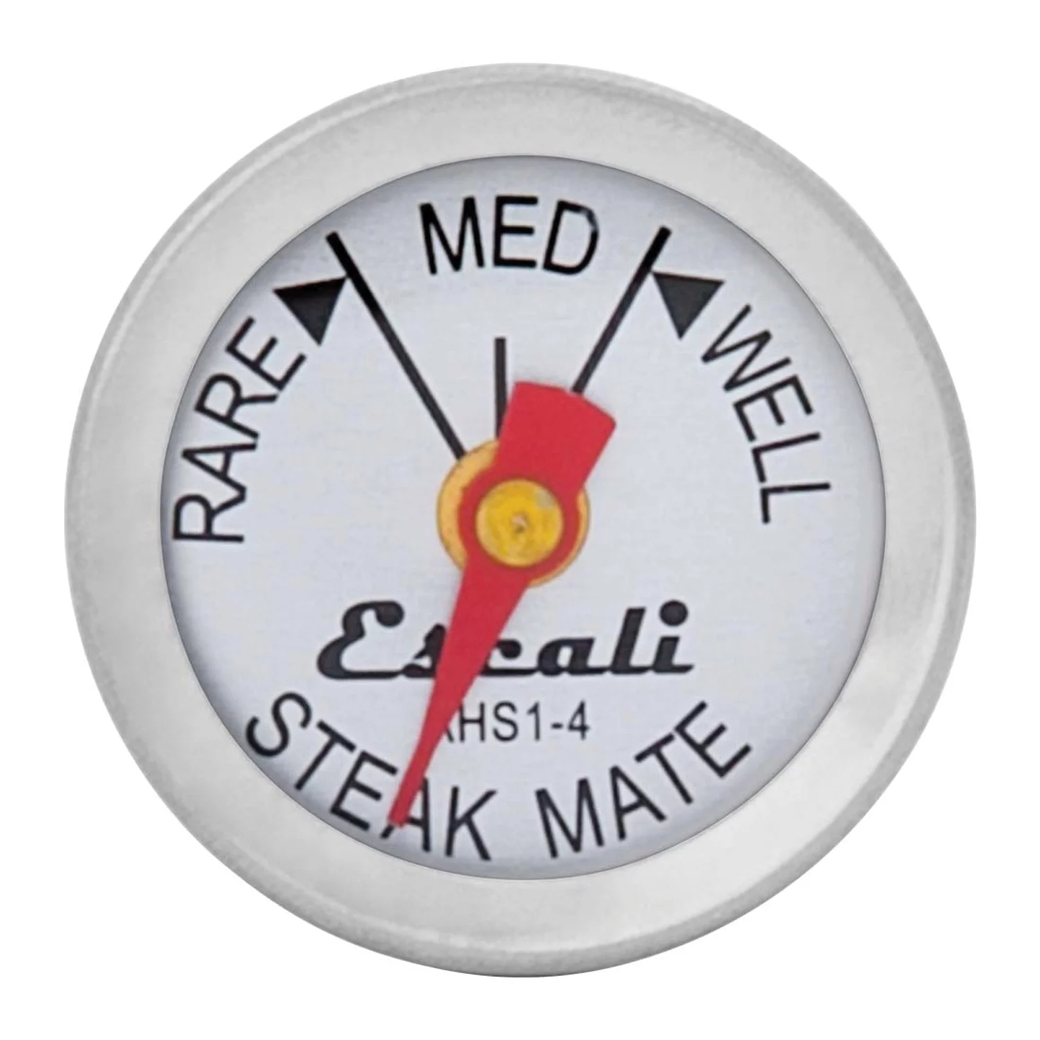 Escali AHS1-4 Easy Read Mini Steak Thermometer Set, Dial Reads Rare, Medium & Well, Dishwasher Safe, Silver