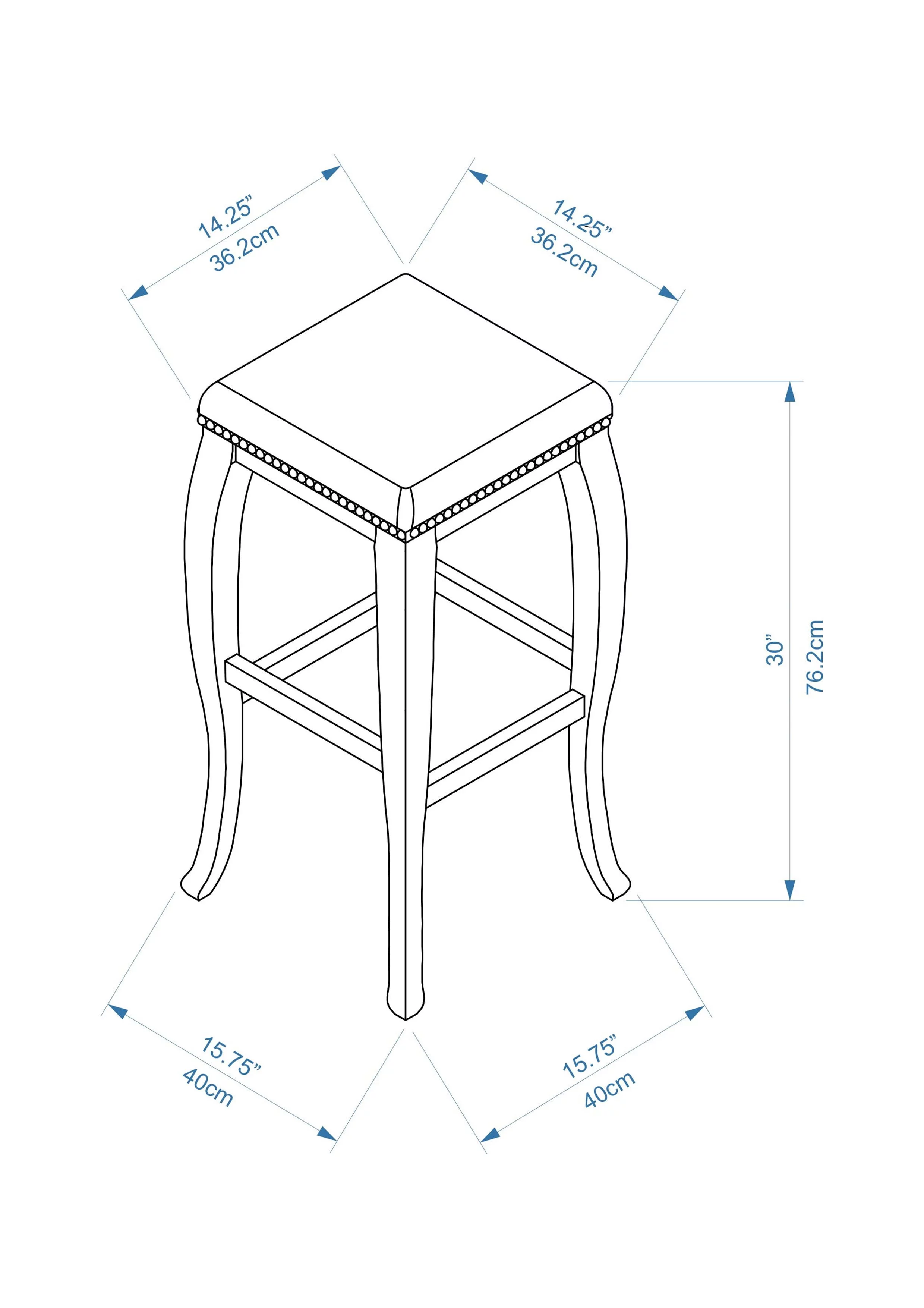 Linon San Francisco Backless Wood Bar Stool, 30