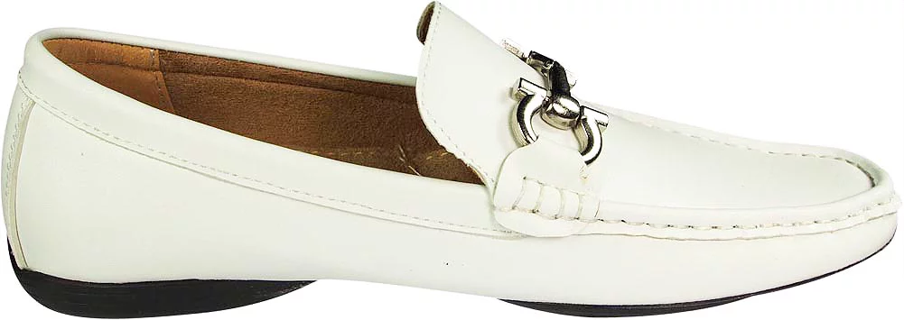 Masimo Mens Faux Faux Leather Driver Moccasins Adult Male Loafer Shoes White 8.5