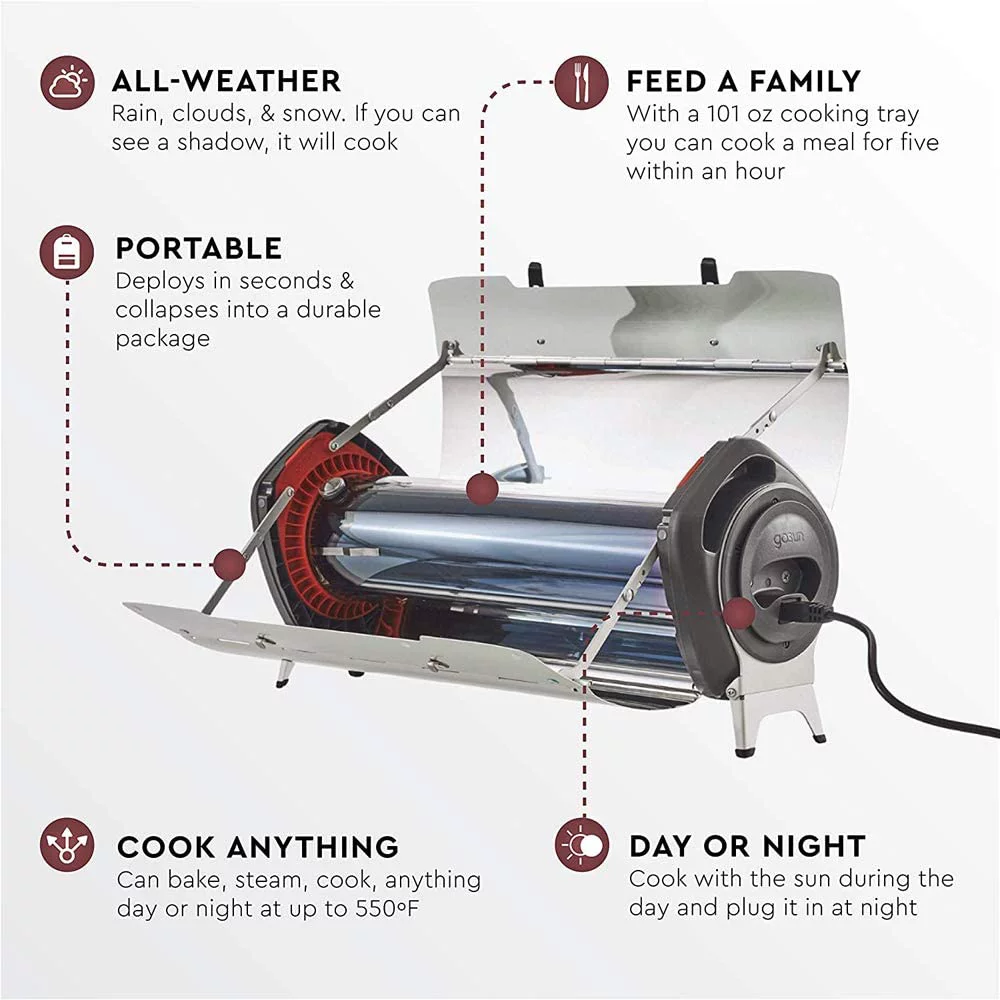 Gosun Fusion Solar Oven - Hybrid Electric Grill Sun Oven
