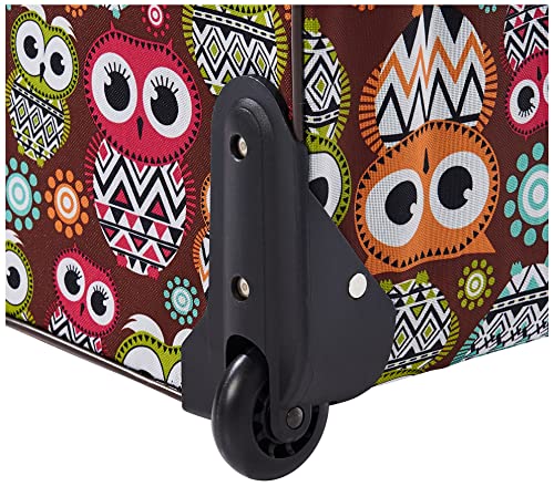 Rockland Jungle Softside Upright Luggage Set, Expandable, Owl, 4-Piece (14/29/24/28)
