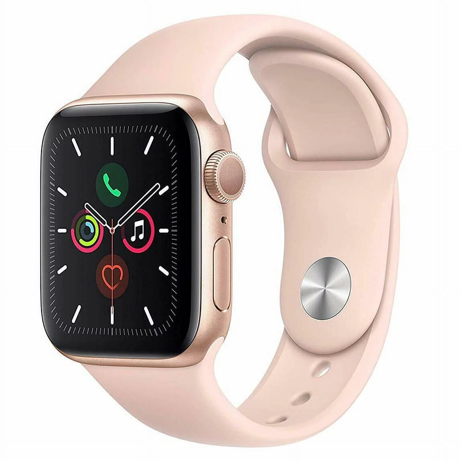 Restored Apple Watch Series 5 40mm GPS Aluminum Gold Case Pink Sport Band Smartwatch (Refurbished)