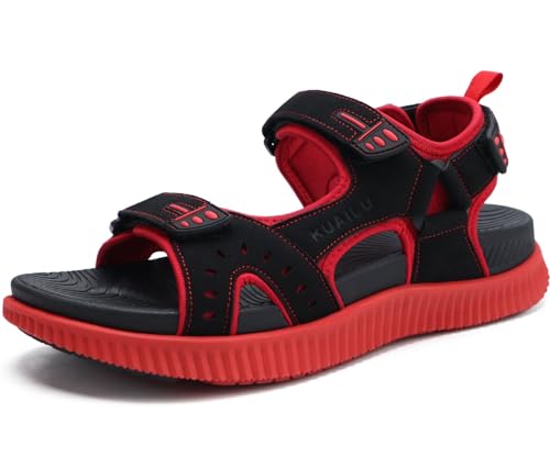 KuaiLu Mens Hiking Sandals With Arch Support Sport Recovery Athletic Walking Sandals For Man Outdoor Summer Casual Thick Cushion Beach Water Fisherman Sandal Size 7-15