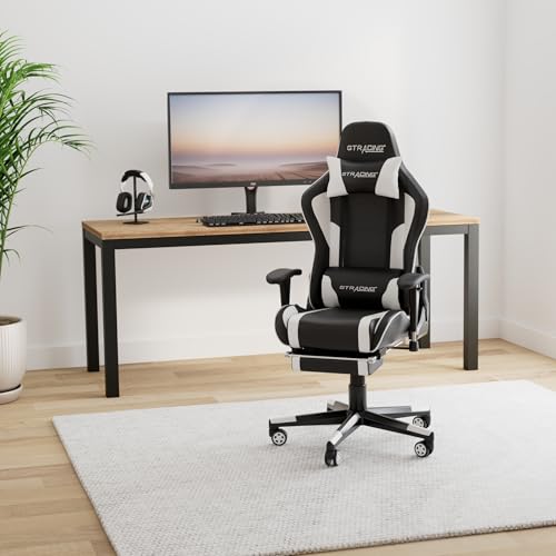 GTRACING Gaming Chair with Footrest Speakers Video Game Chair Bluetooth Music Heavy Duty Ergonomic Computer Office Desk Chair