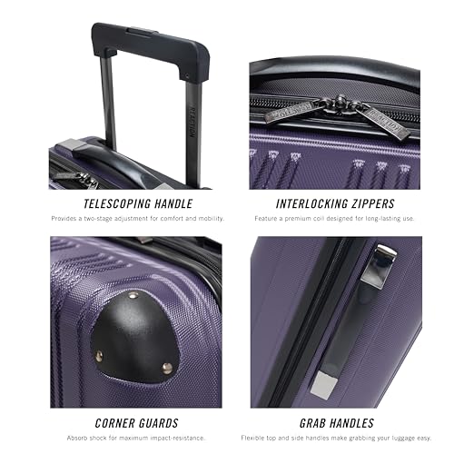 Kenneth Cole REACTION Out of Bounds Lightweight Hardshell 4-Wheel Spinner Luggage, Cobalt Blue, 20-Inch Carry On