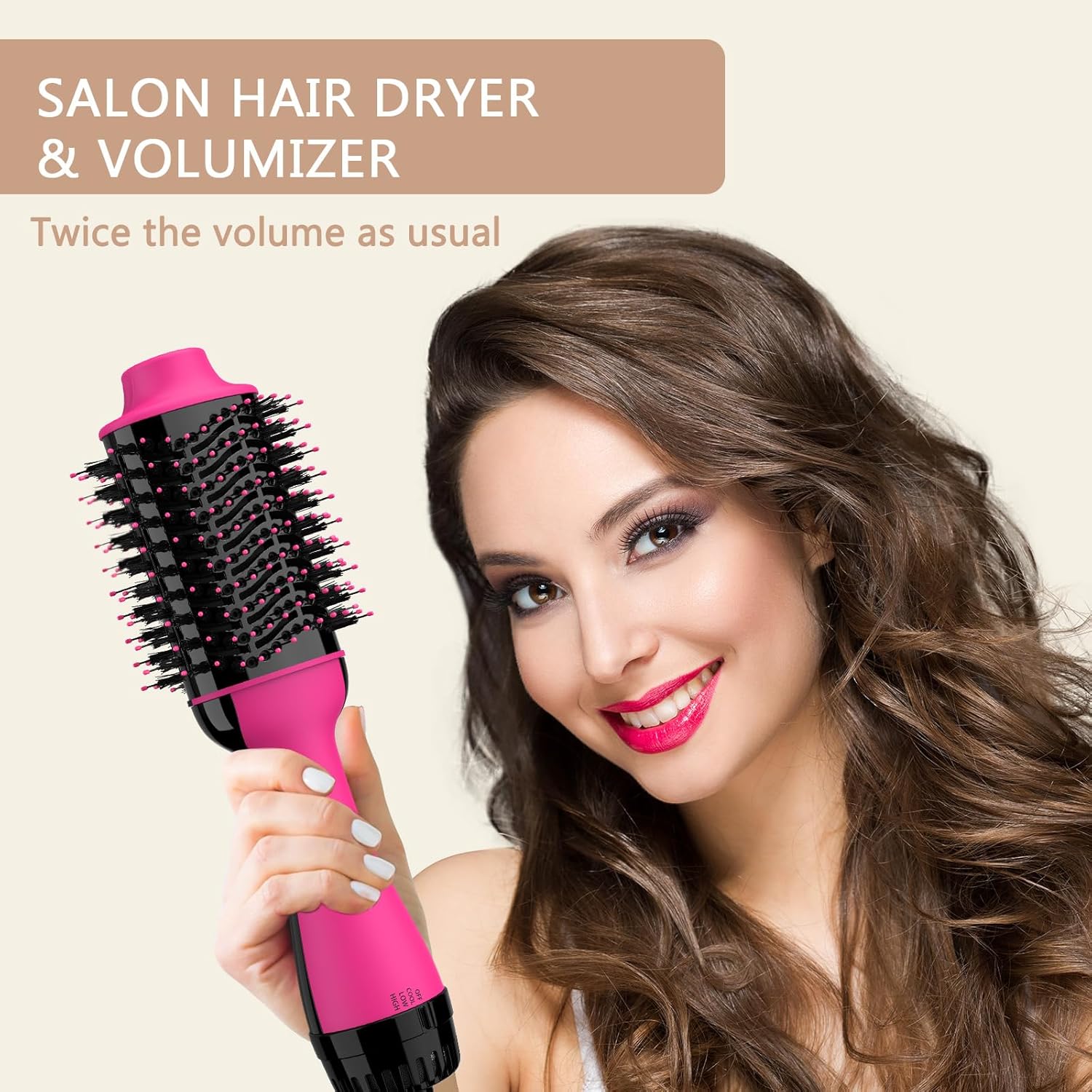 Hair Dryer Brush Blow Dryer Brush in One Upgraded 4 in 1 Hair Dryer and Styler Volumizer with Negative Ion Anti-frizz Ceramic Titanium Barrel Hot Air Brush