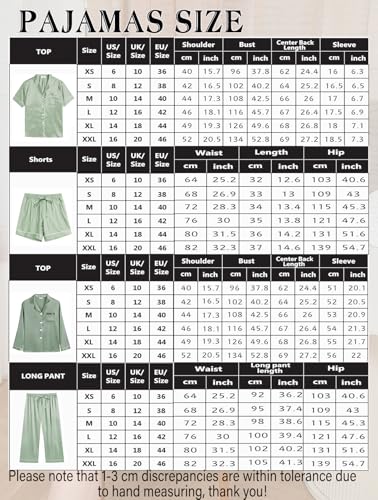 6Pcs Womens Silk Satin Pajamas Set XS-XXL Pajama Sets Pjs Set Button Down Pj Sets Sleepwear Loungewear