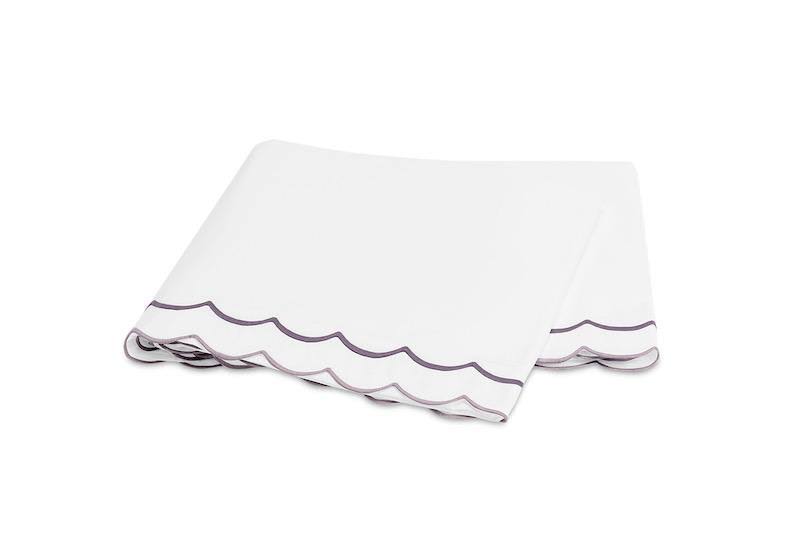 Matouk India Scallop 350 Thread Count Flat Sheet - Twin / Fig