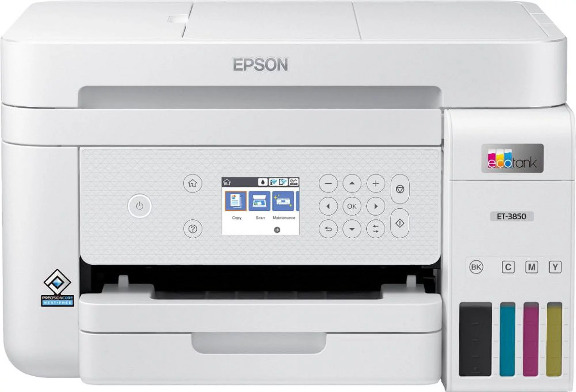 Epson EcoTank-3850 Special Edition All-in-One Inkjet Printer with Scanner, Copier, Business Office, White, Bundle with Printer Cable