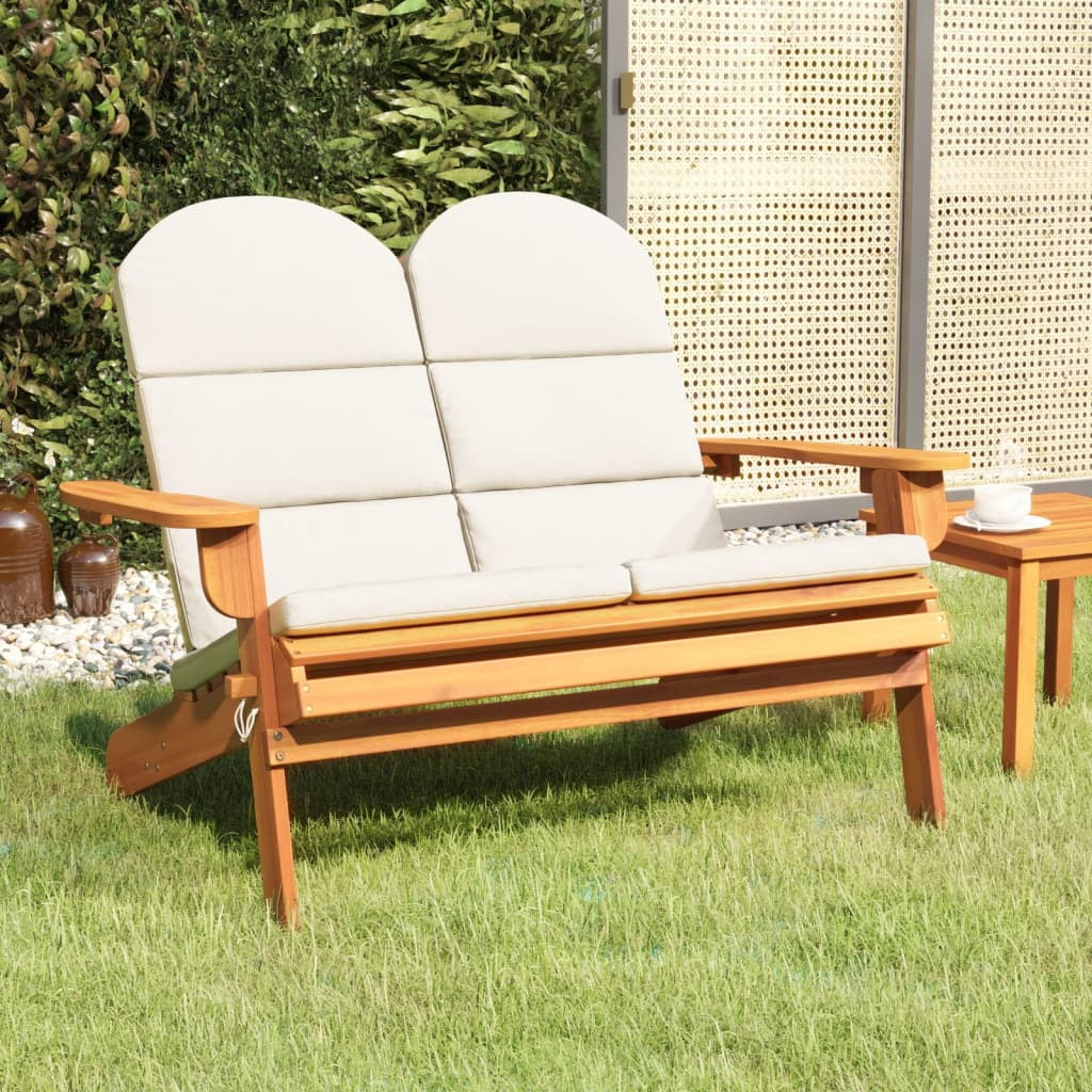Carevas Adirondack Patio Bench with Cushions 49.6