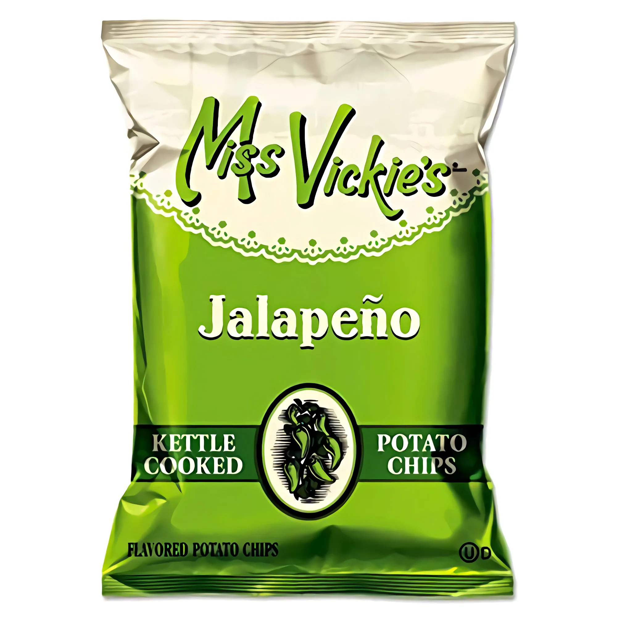 Miss Vickie's Kettle Cooked Jalapeno Potato Chips 1.375 oz Bag 64/Carton 44441