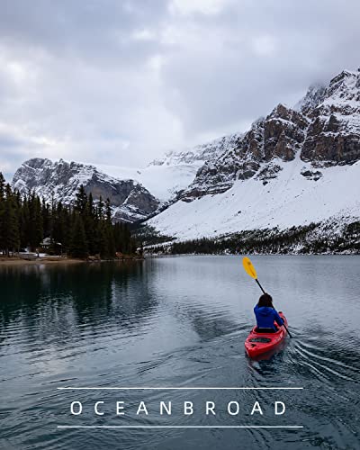 OCEANBROAD Kayak Paddle 86in/218cm, 90.5in/230cm, 95in/241cm Alloy Shaft Kayaking Boating Canoeing Oar with Paddle Leash