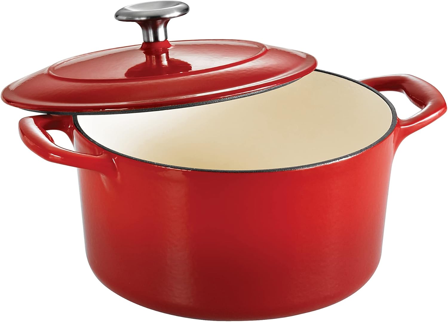 Tramontina Covered Round Dutch Oven Enameled Cast Iron 3.5-Quart, Gradated Red, 80131/046DS