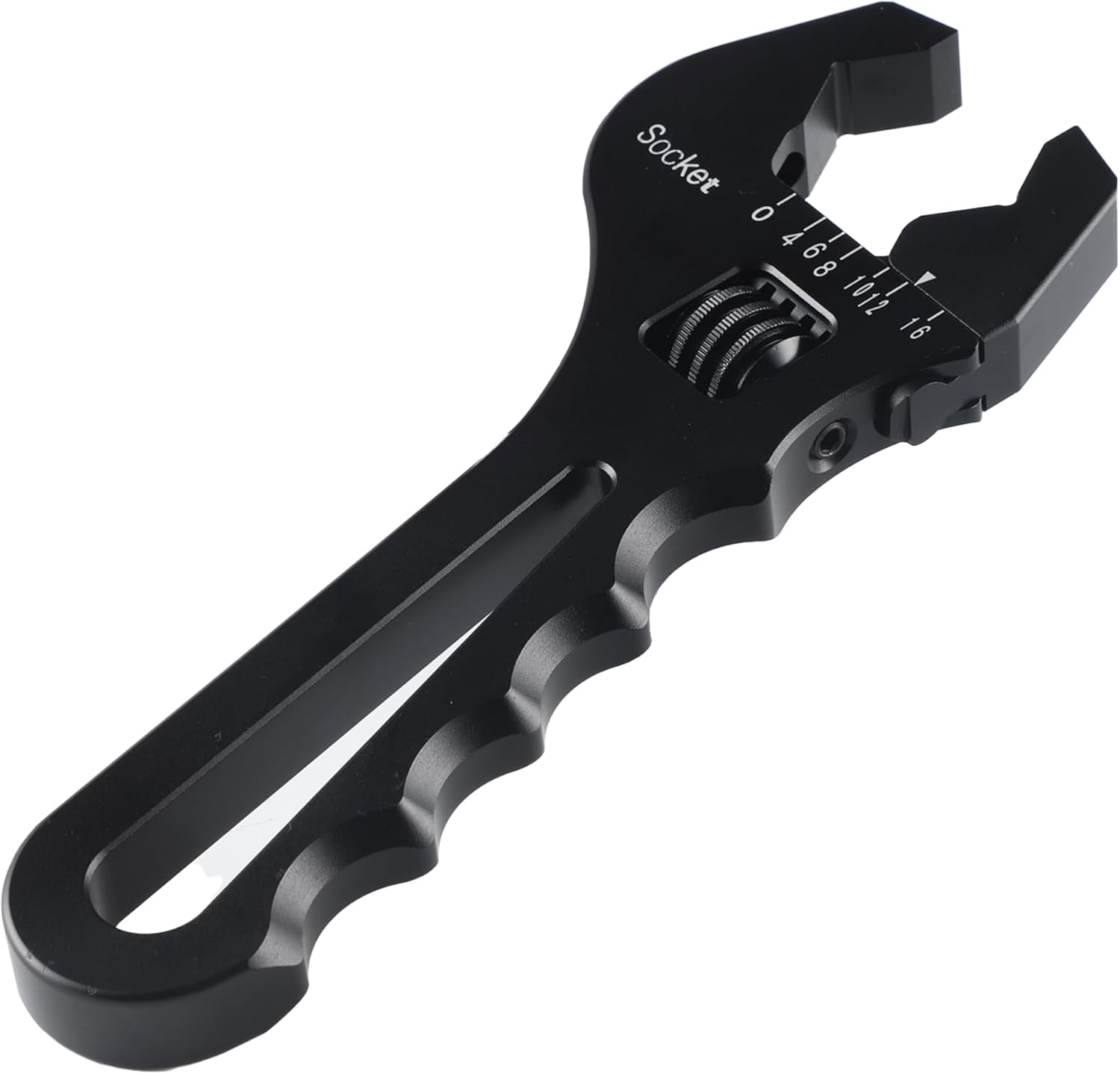 AN Fitting Hose Wrench, 3AN-16AN Bahco Adjustable Wrench, Lightweight Aluminum Angle Stop Spanner Car Accessories Tool Black