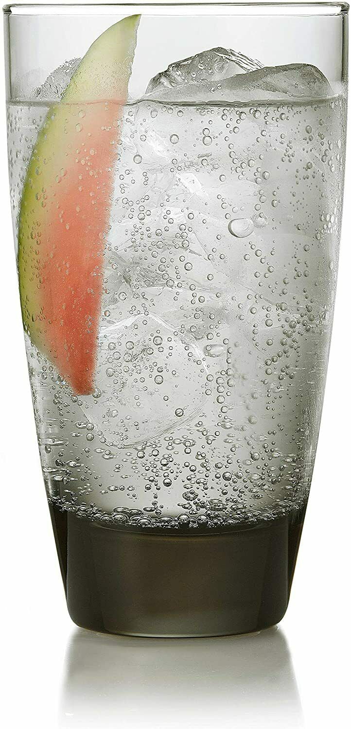 Classic Smoke Drinking Glasses Round Tumbler Cups Set of 2 - 18 Oz Dishwasher Safe