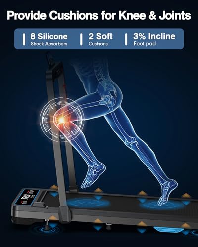 Incline Walking Pad Treadmill: [Voice Controlled] 2 in 1 Smart Treadmill with 300lbs Capacity Compatible with Wellfit Kinomap ZWIFT APP - 2.5HP Quiet Treadmill with Console Remote Control