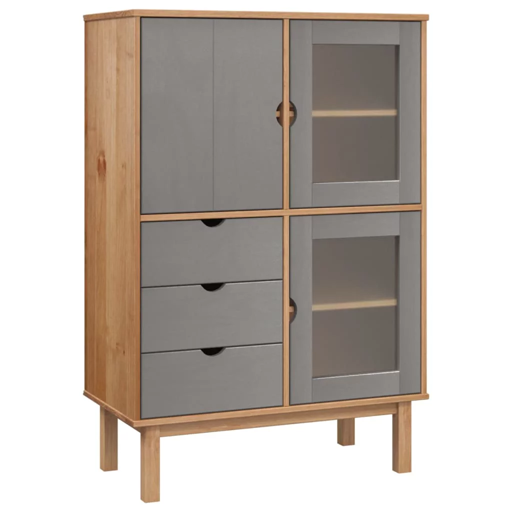 Aibecy Highboard OTTA Brown and Gray 33.5