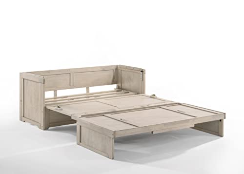 NIGHT & DAY Furniture Murphy Cube Cabinet Bed (White, Queen)