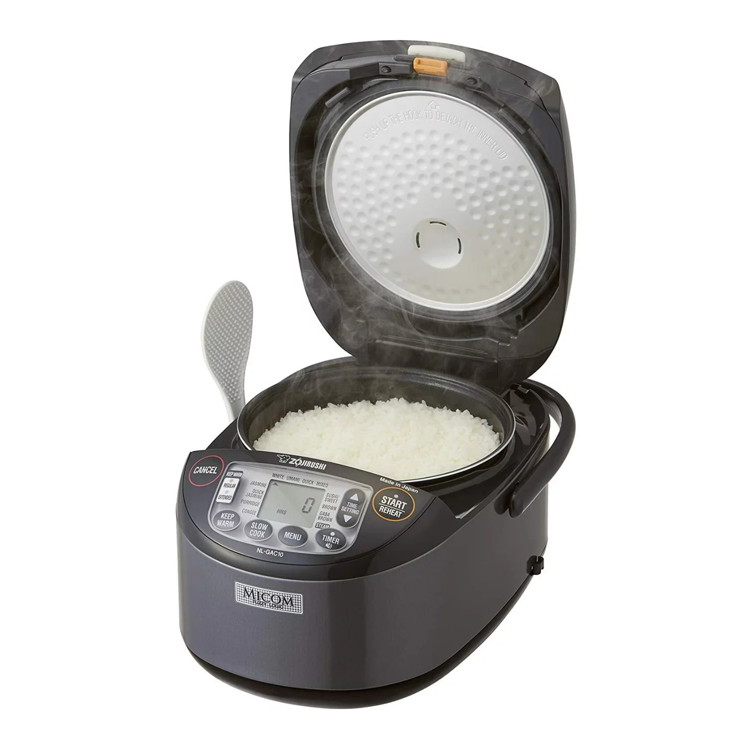 Zojirushi NL-GAC10BM 5.5 Cup (Uncooked) Umami Micom Rice Cooker and Warmer (Metallic Black) Bundle
