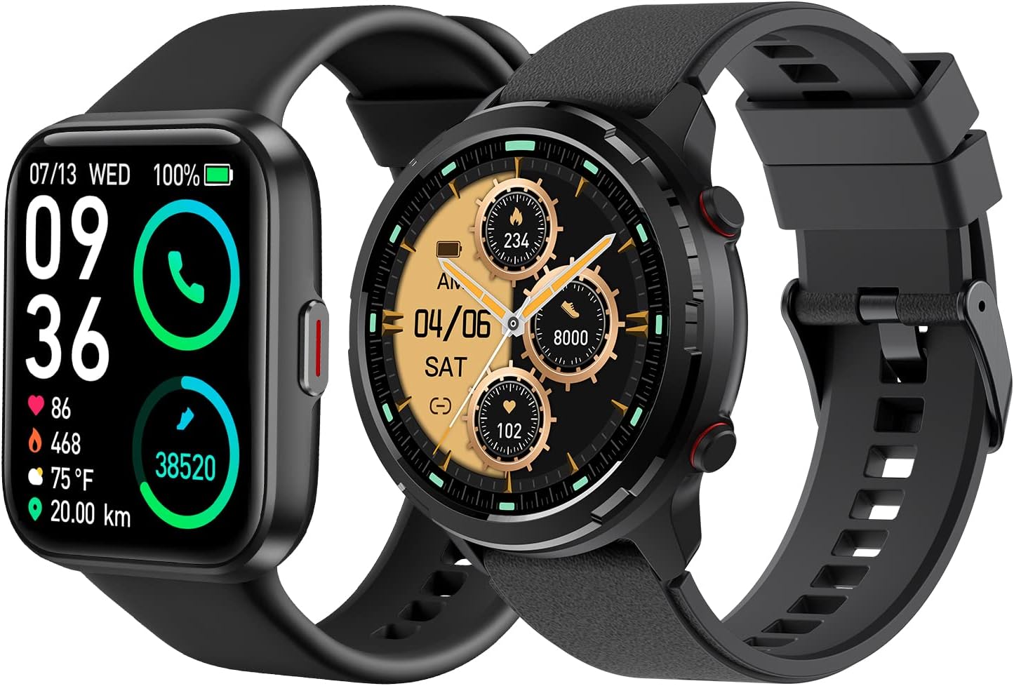 SKG V9C Smart Watch for Men Women, Smartwatch with GPS for Android & iPhone, Fitness Tracker with Heart Rate, SpO2, Sleep Monitor, IP68 Waterproof, Multi-Sports, Dials, Outdoor Compass, Ideal Gift