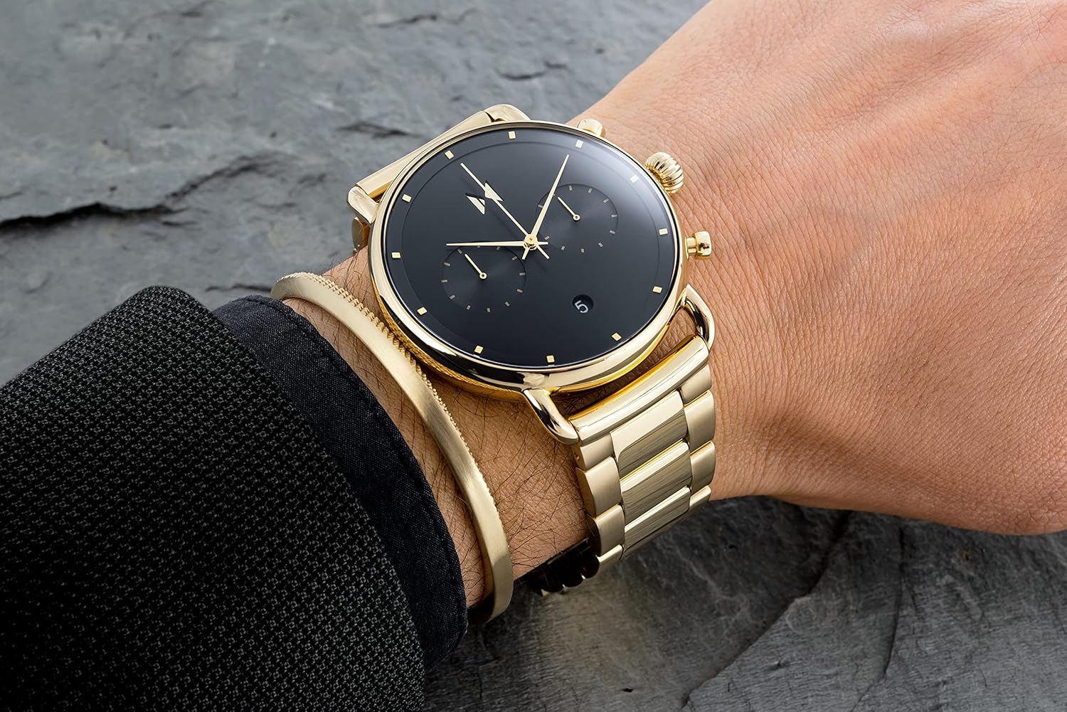 MVMT Blacktop Men's 47 MM Champion Gold Chronograph Watch